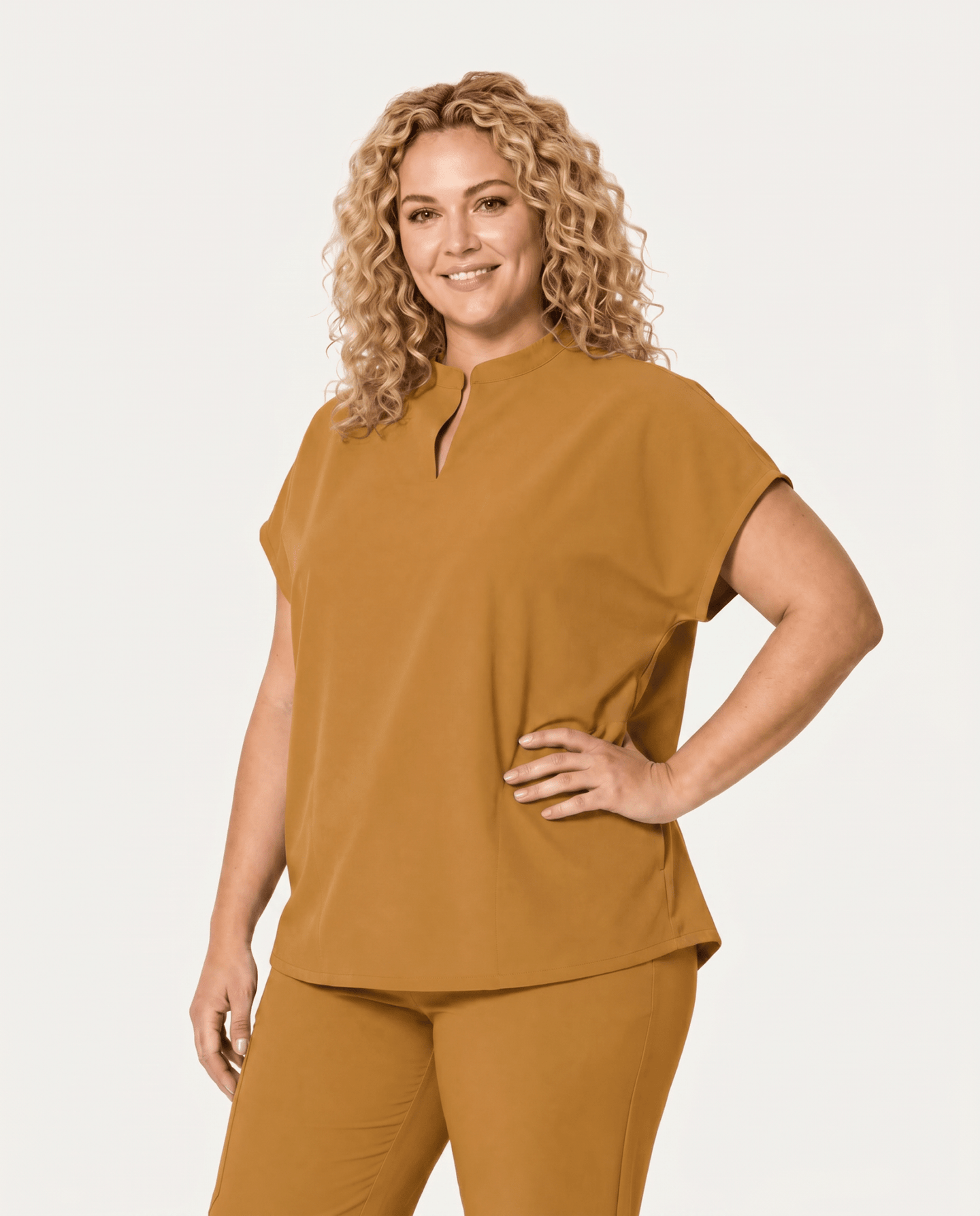 Women's Mandarin Dolman Top Cider - Scrubloop