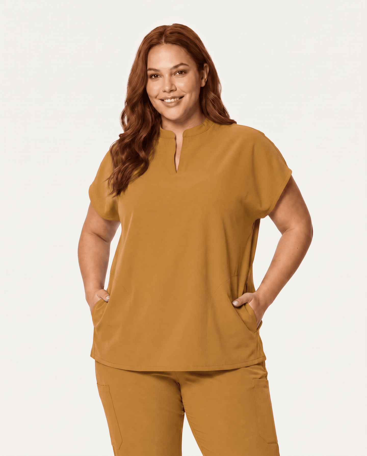 Women's Mandarin Dolman Top Cider - Scrubloop