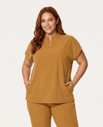 Women's Mandarin Dolman Top Cider - Scrubloop