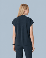 Women's Mandarin Dolman Top Dark Harbor - Scrubloop