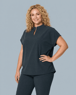 Women's Mandarin Dolman Top Dark Harbor - Scrubloop