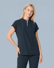 Women's Mandarin Dolman Top Dark Harbor