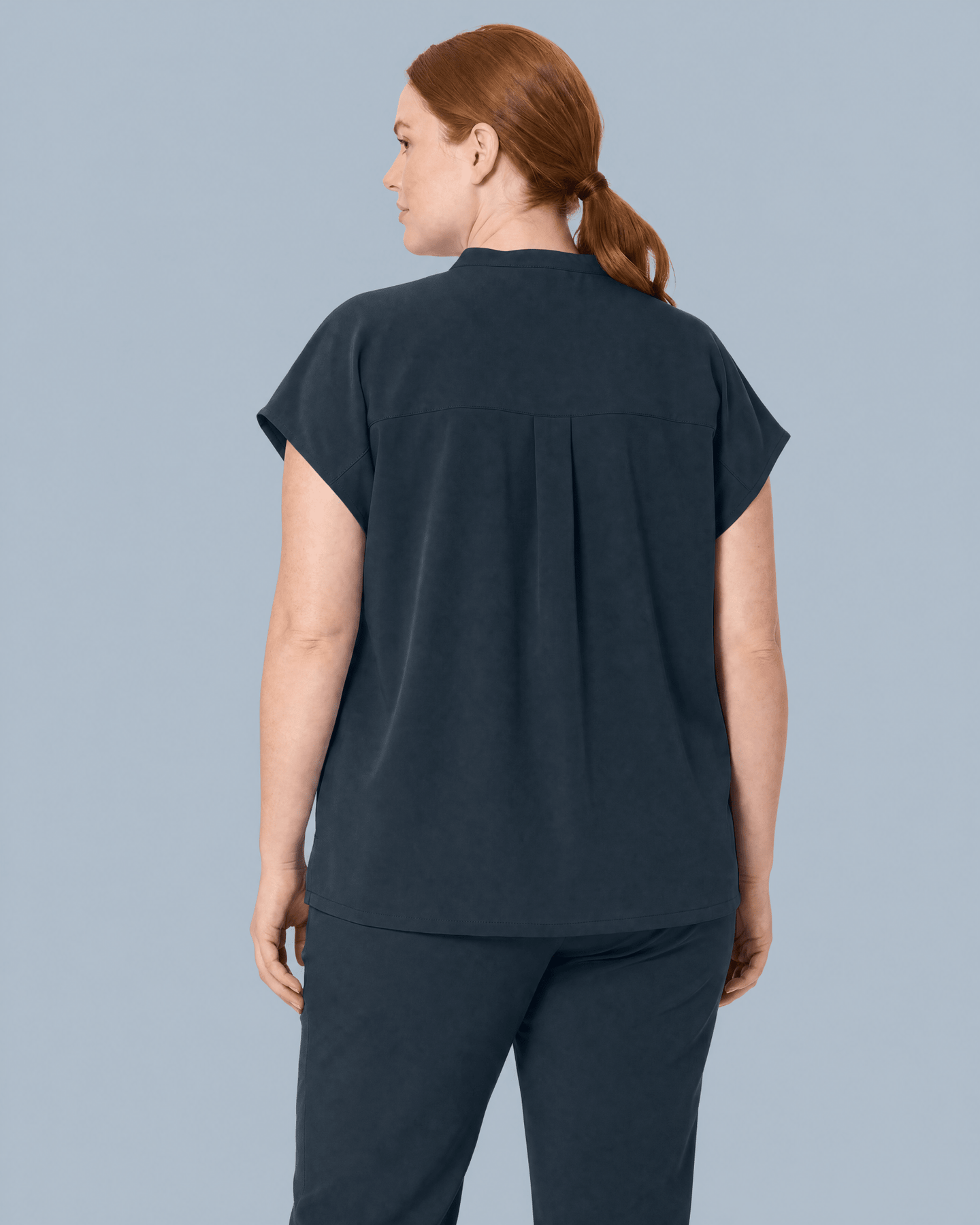 Women's Mandarin Dolman Top Dark Harbor - Scrubloop
