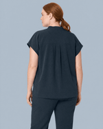 Women's Mandarin Dolman Top Dark Harbor - Scrubloop