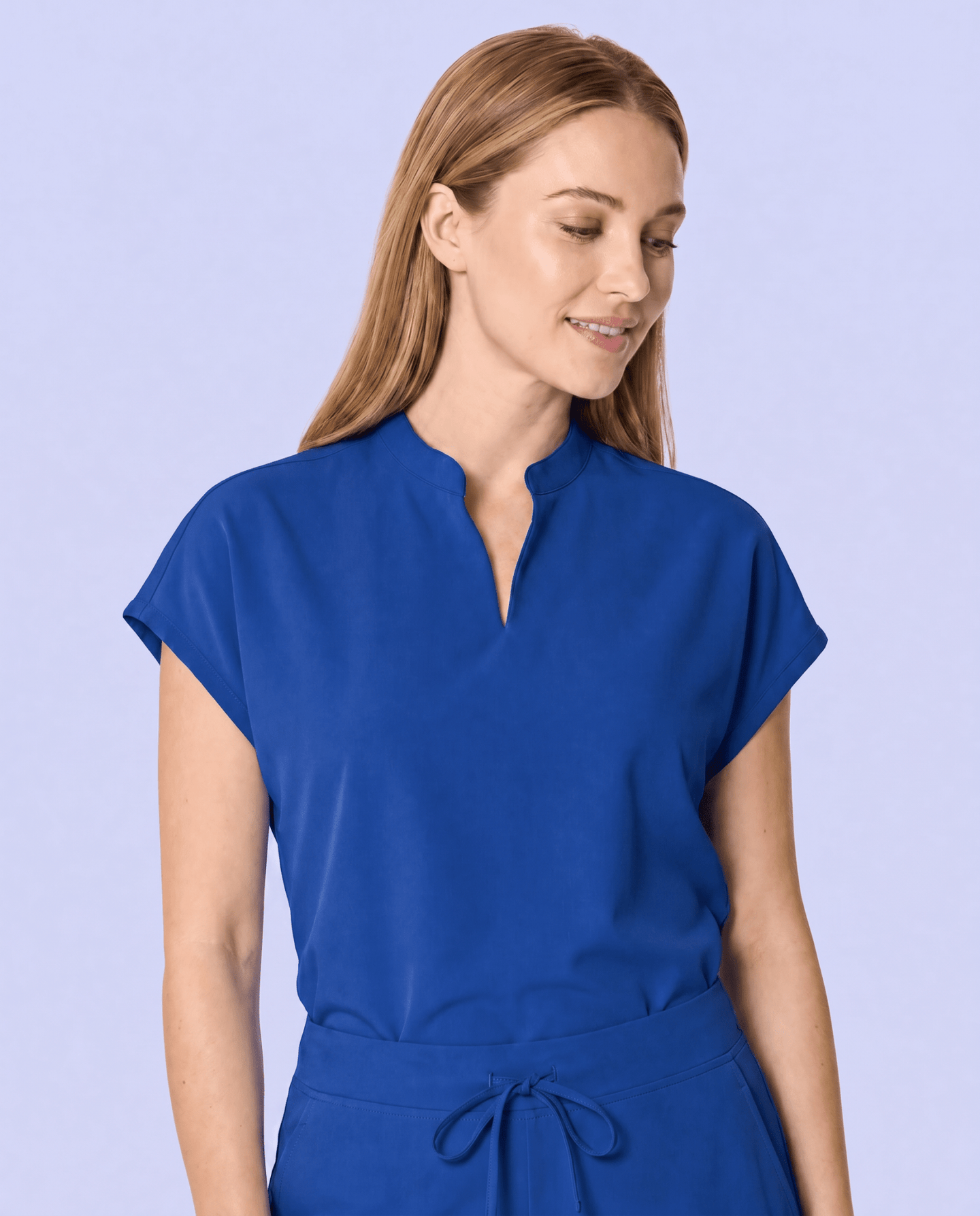 Women's Mandarin Dolman Top Galaxy Blue - Scrubloop