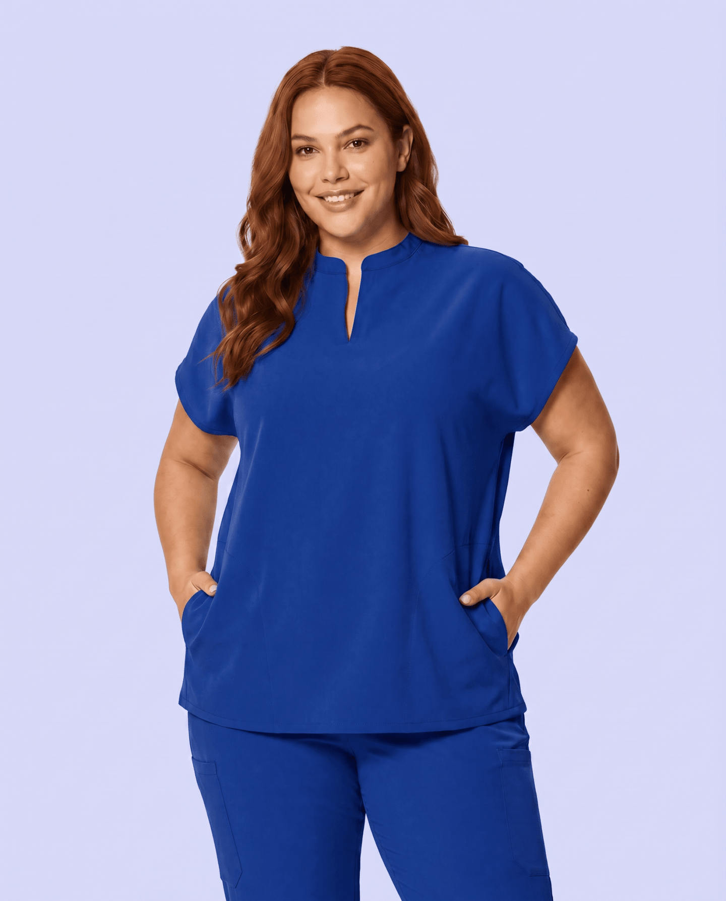 Women's Mandarin Dolman Top Galaxy Blue - Scrubloop