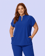 Women's Mandarin Dolman Top Galaxy Blue - Scrubloop