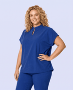 Women's Mandarin Dolman Top Galaxy Blue - Scrubloop