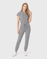Women's Mandarin Dolman Top Heather Gray - Scrubloop