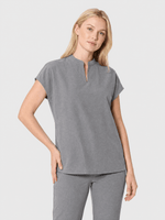 Women's Mandarin Dolman Top Heather Gray - Scrubloop