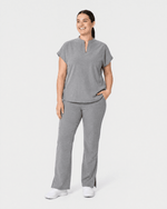 Women's Mandarin Dolman Top Heather Gray - Scrubloop