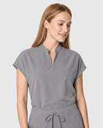 Women's Mandarin Dolman Top Heather Gray - Scrubloop