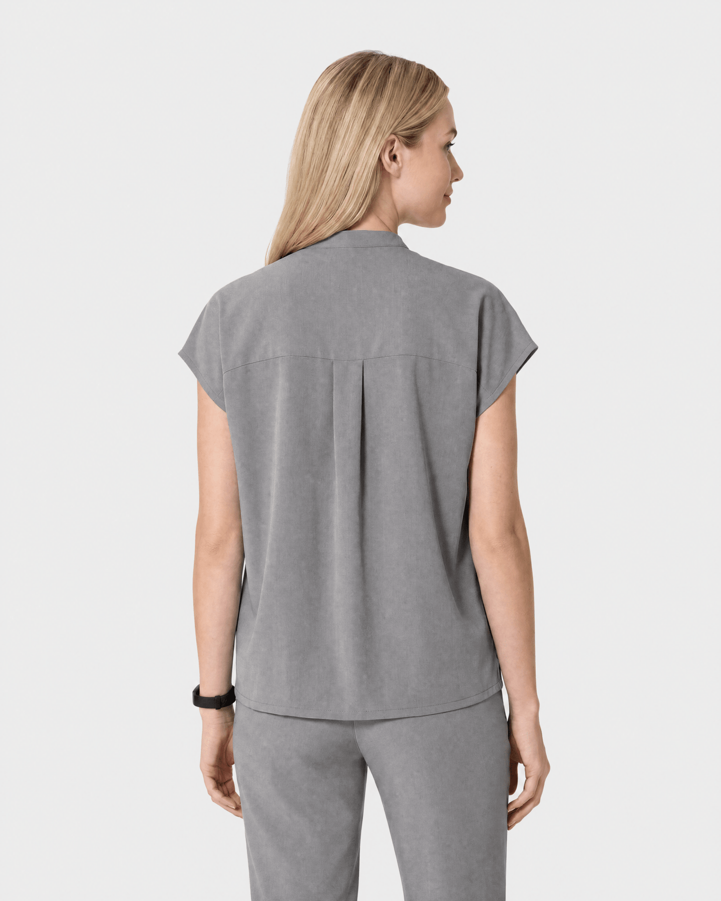 Women's Mandarin Dolman Top Heather Gray - Scrubloop