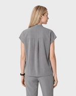 Women's Mandarin Dolman Top Heather Gray - Scrubloop