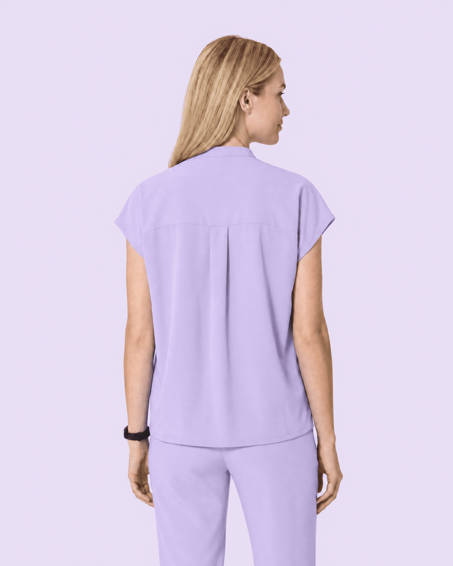 Women's Mandarin Dolman Top Lavender - Scrubloop