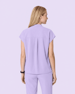 Women's Mandarin Dolman Top Lavender - Scrubloop