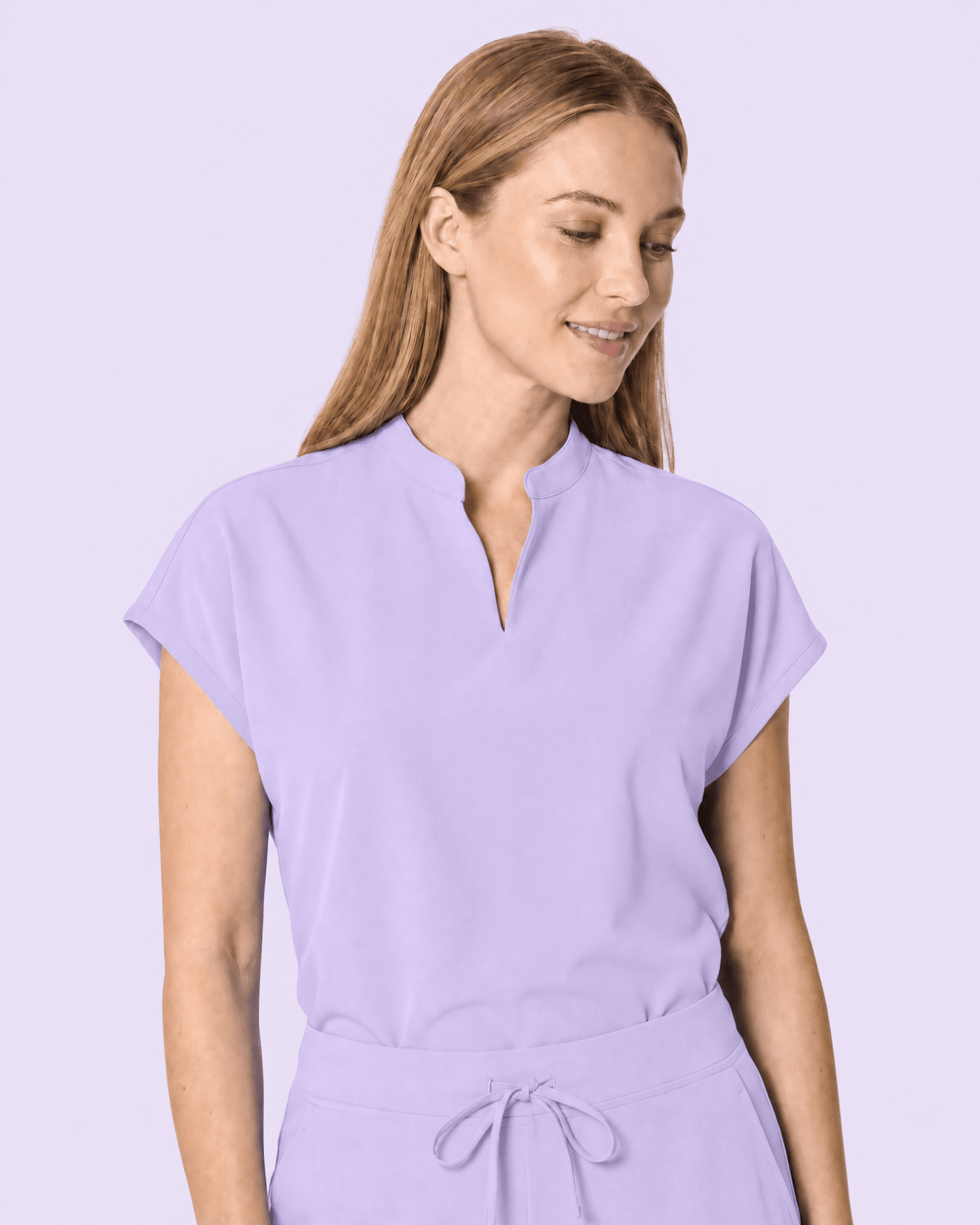 Women's Mandarin Dolman Top Lavender - Scrubloop