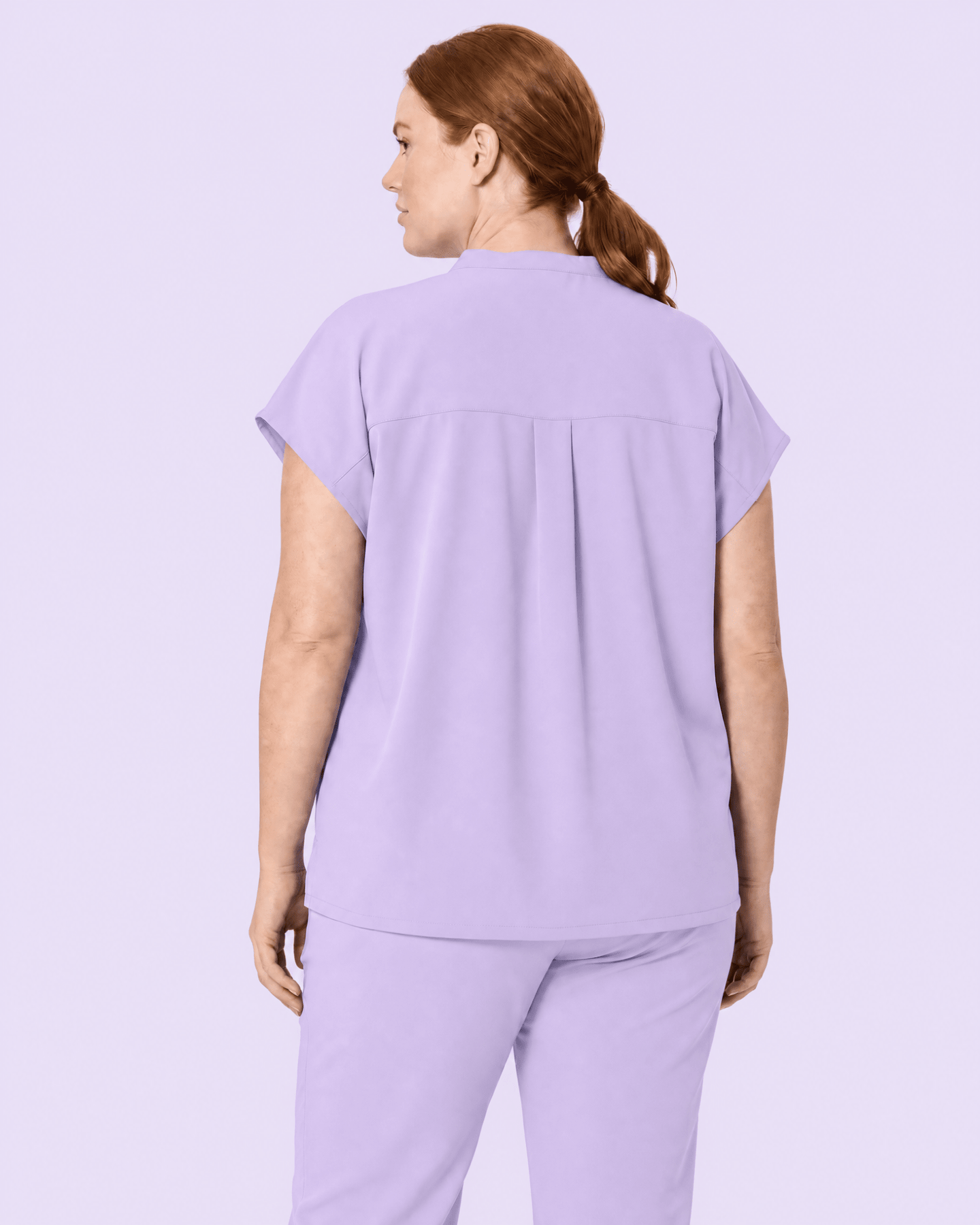 Women's Mandarin Dolman Top Lavender - Scrubloop