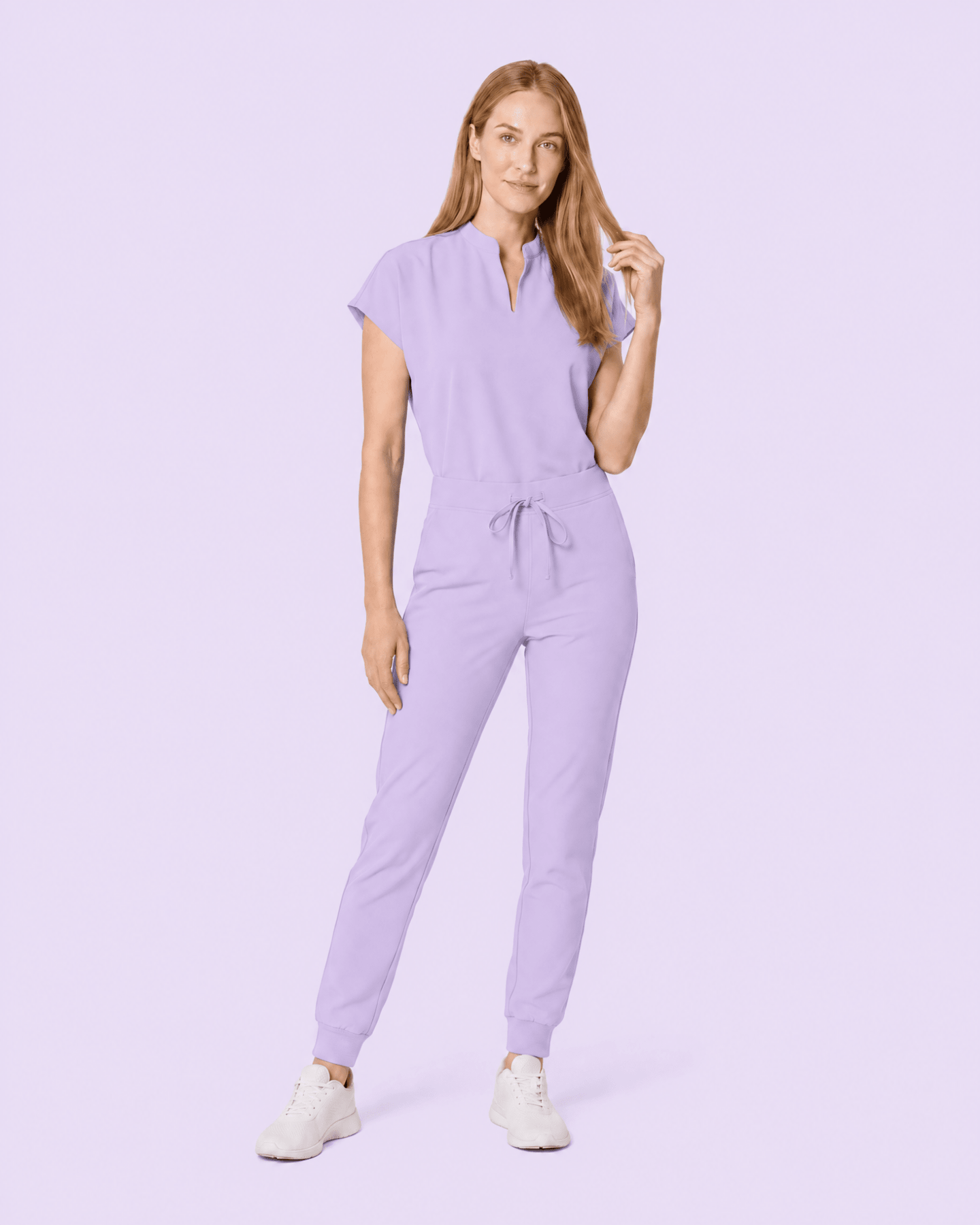 Women's Mandarin Dolman Top Lavender - Scrubloop