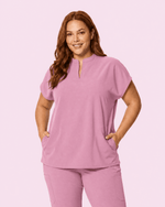 Women's Mandarin Dolman Top Lilac - Scrubloop