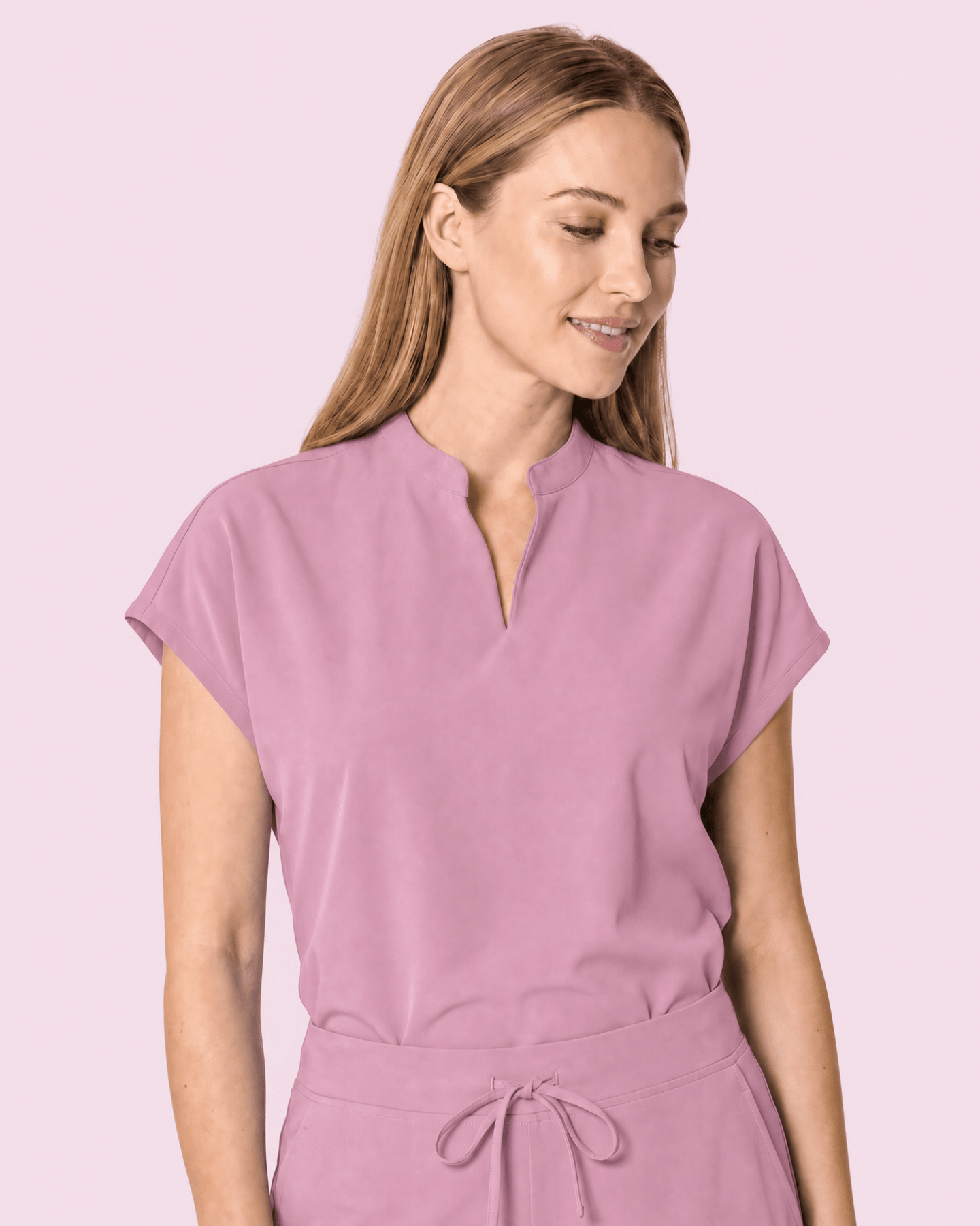 Women's Mandarin Dolman Top Lilac - Scrubloop