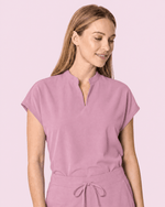 Women's Mandarin Dolman Top Lilac - Scrubloop