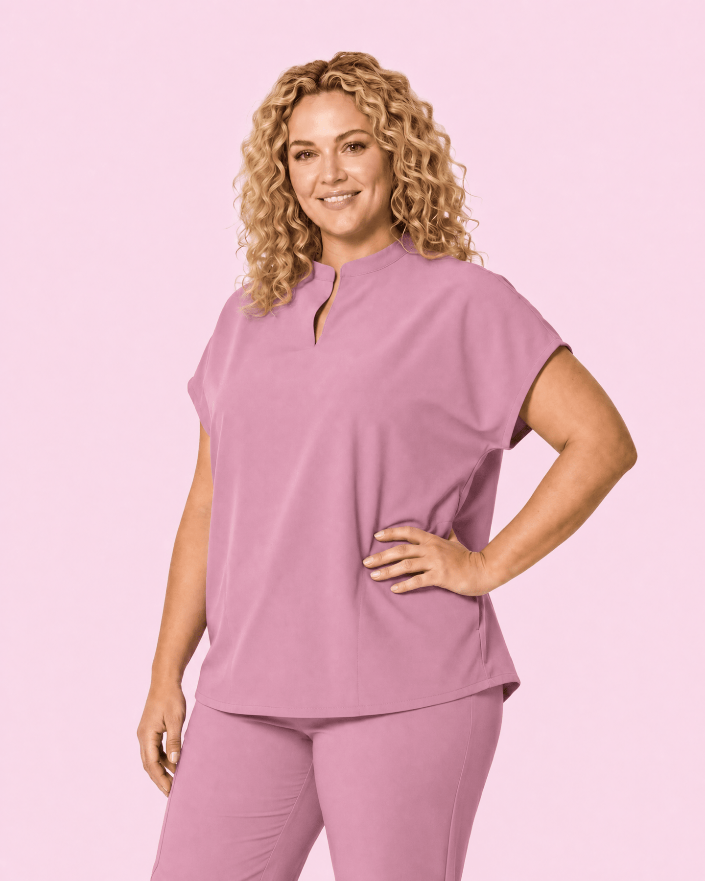 Women's Mandarin Dolman Top Lilac - Scrubloop