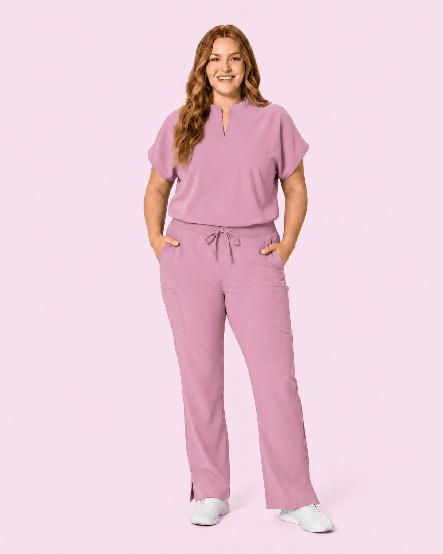 Women's Mandarin Dolman Top Lilac - Scrubloop