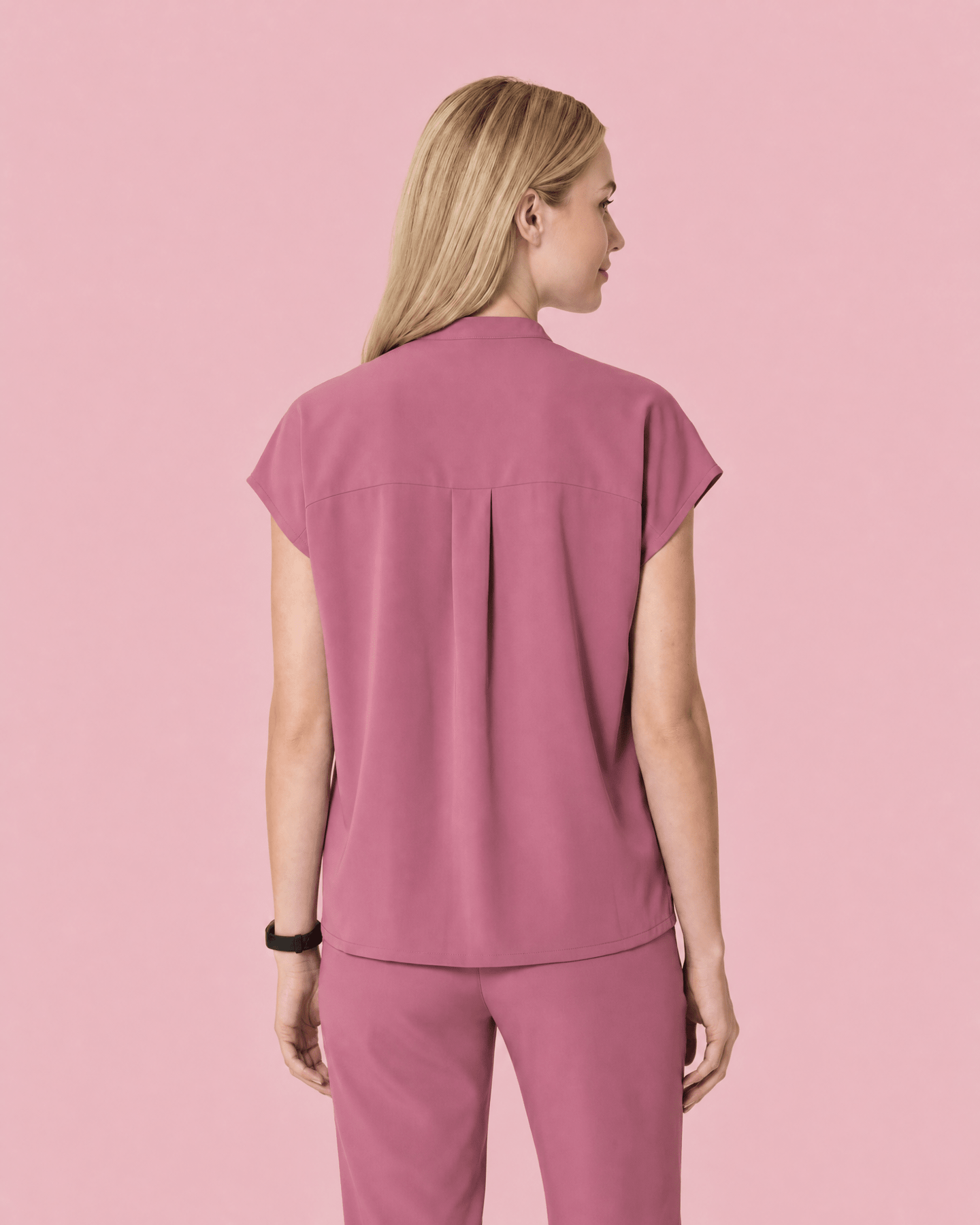 Women's Mandarin Dolman Top Mauve - Scrubloop
