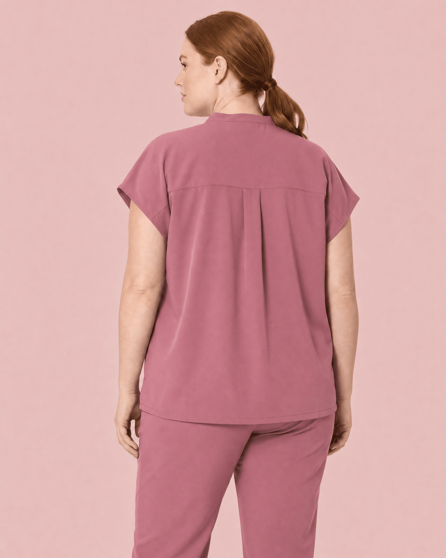 Women's Mandarin Dolman Top Mauve - Scrubloop