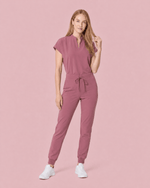 Women's Mandarin Dolman Top Mauve - Scrubloop