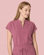 Women's Mandarin Dolman Top Mauve - Scrubloop