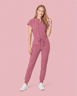 Women's Mandarin Dolman Top Mauve - Scrubloop