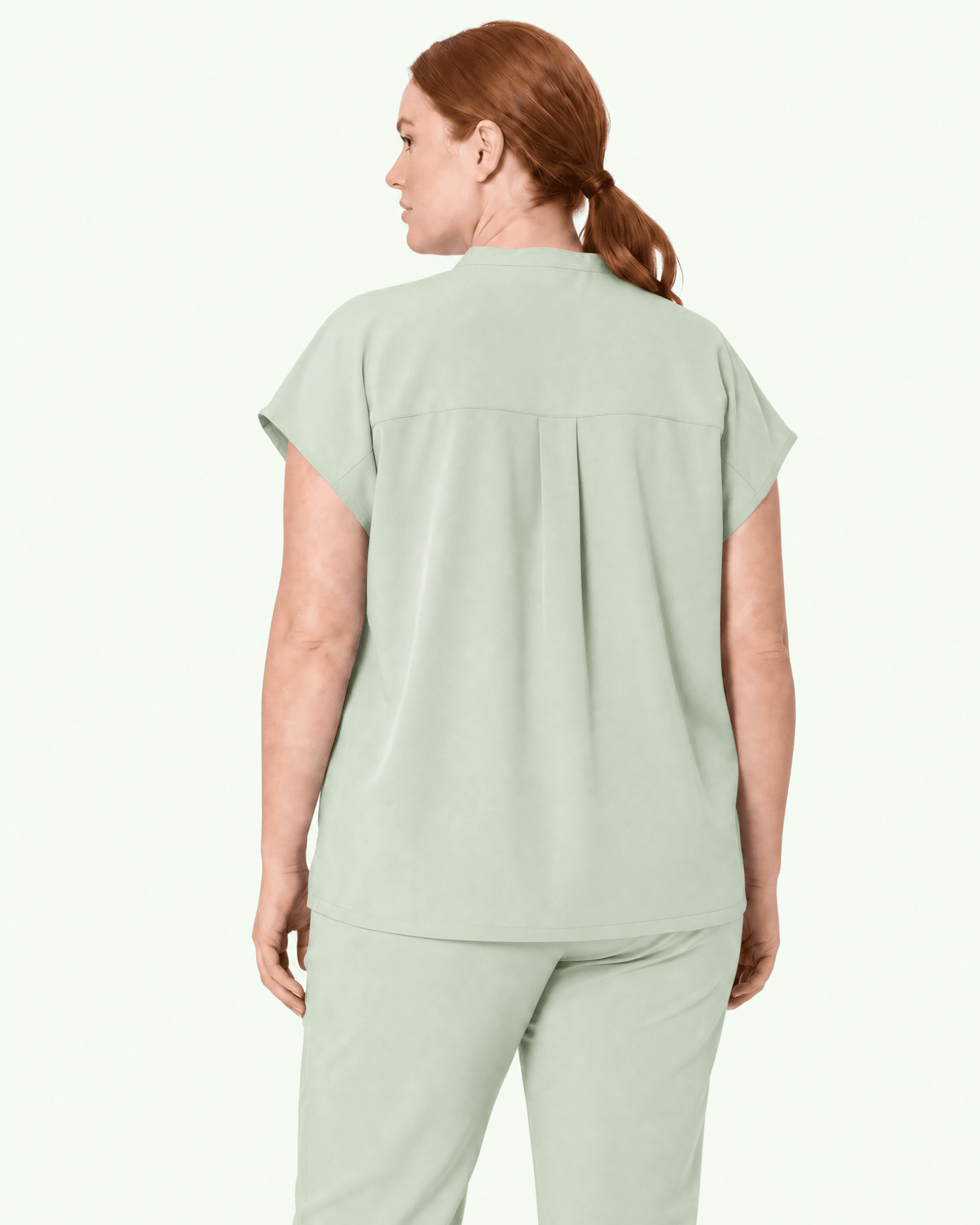 Women's Mandarin Dolman Top Mint - Scrubloop