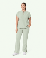 Women's Mandarin Dolman Top Mint - Scrubloop