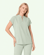 Women's Mandarin Dolman Top Mint - Scrubloop