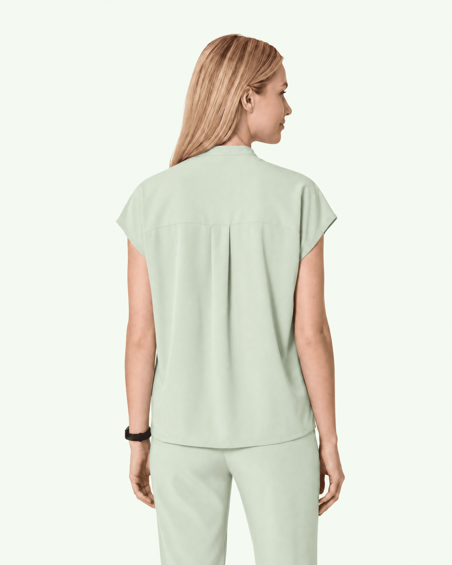 Women's Mandarin Dolman Top Mint - Scrubloop