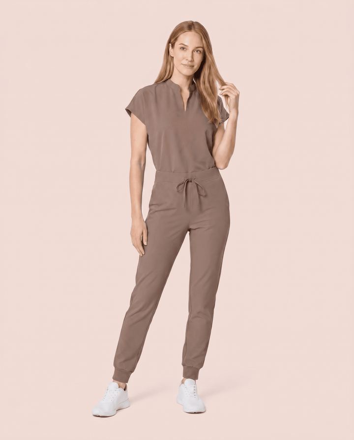 Women's Mandarin Dolman Top Mocha