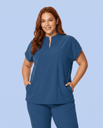 Women's Mandarin Dolman Top Ocean - Scrubloop