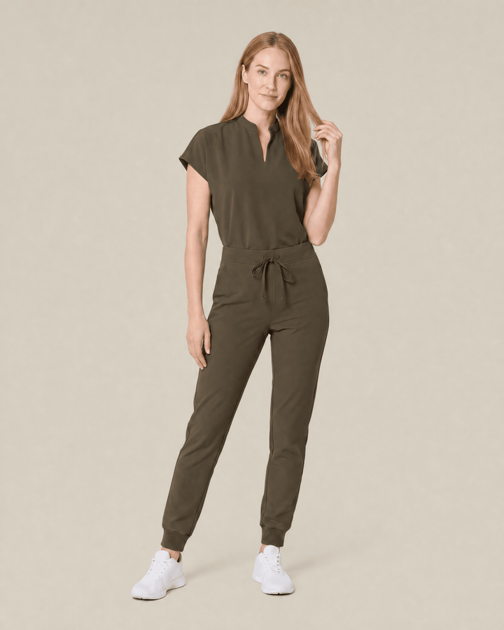 Women's Mandarin Dolman Top Olive