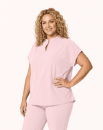 Women's Mandarin Dolman Top Rose Quartz - Scrubloop