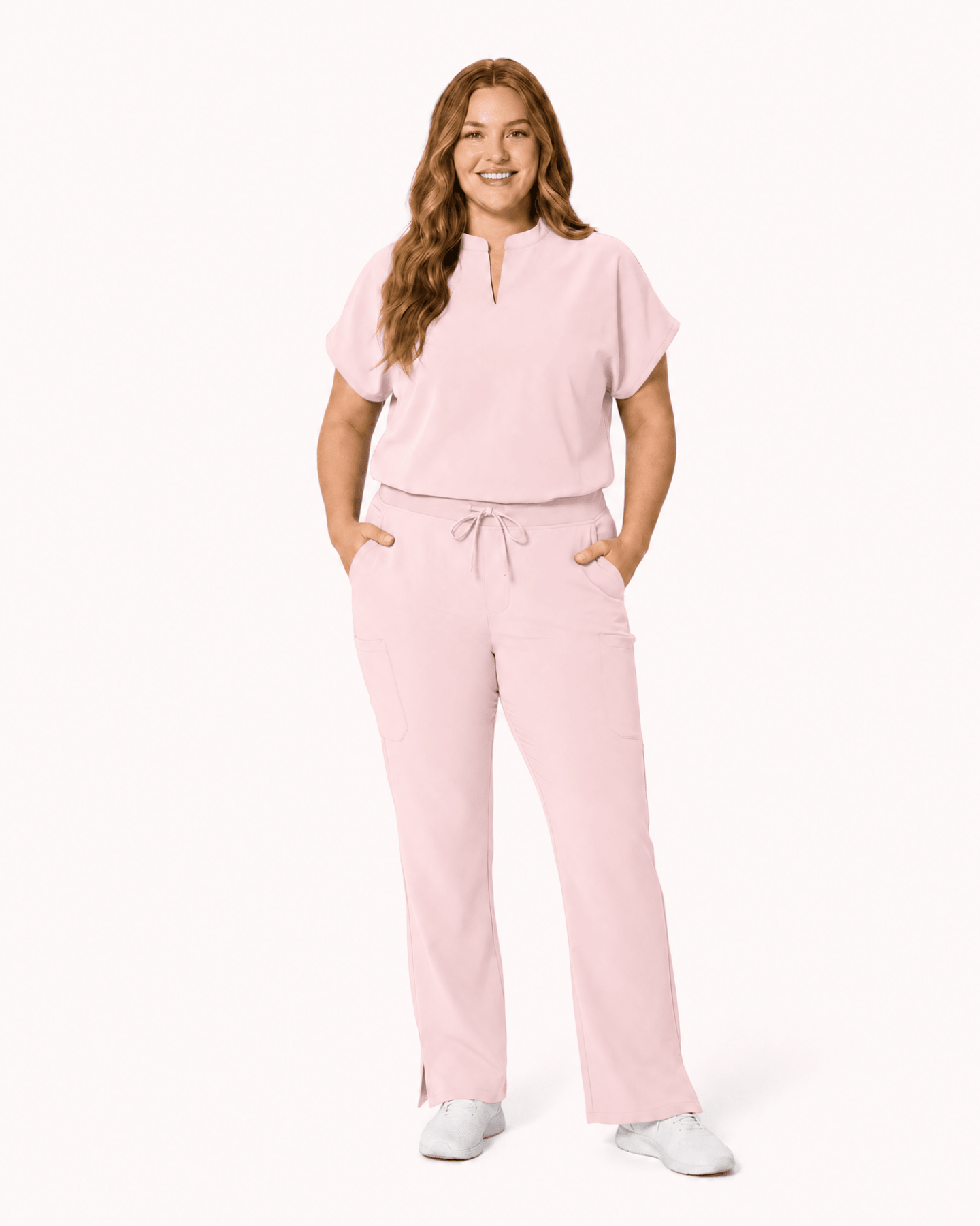 Women's Mandarin Dolman Top Rose Quartz - Scrubloop