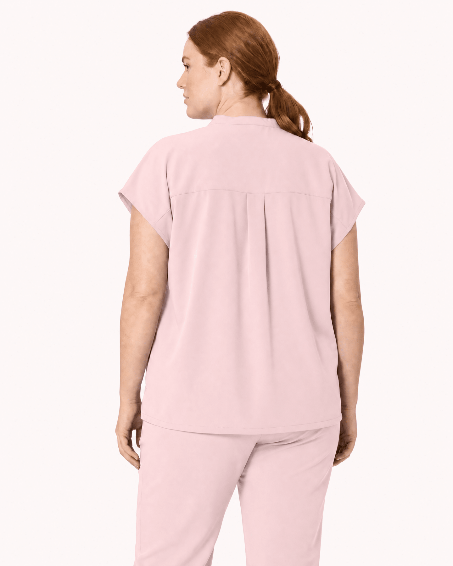 Women's Mandarin Dolman Top Rose Quartz - Scrubloop