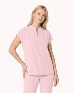 Women's Mandarin Dolman Top Rose Quartz - Scrubloop