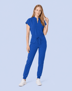 Women's Mandarin Dolman Top Royal Blue - Scrubloop