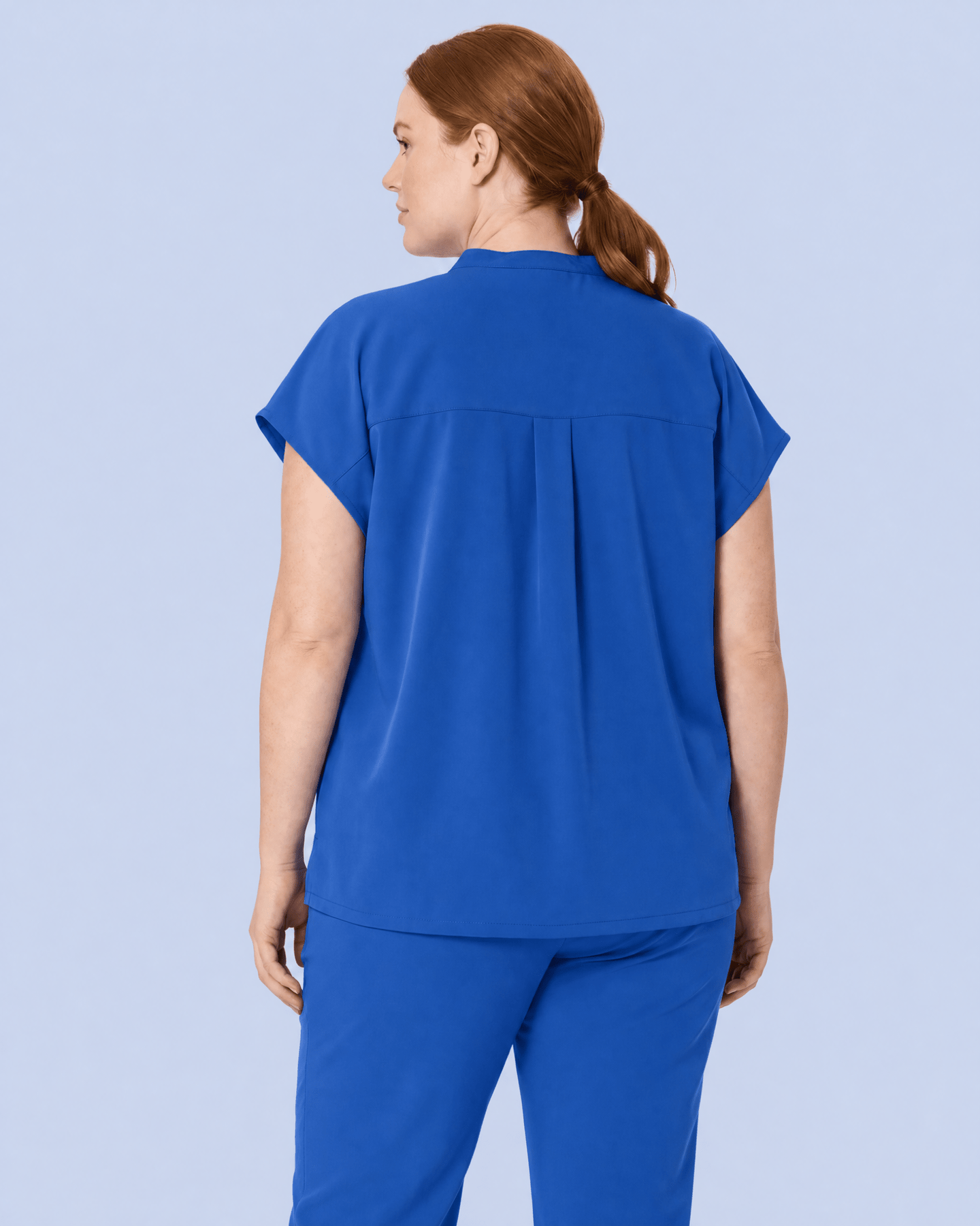 Women's Mandarin Dolman Top Royal Blue - Scrubloop
