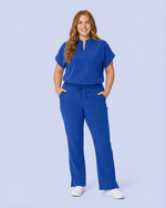 Women's Mandarin Dolman Top Royal Blue - Scrubloop