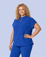 Women's Mandarin Dolman Top Royal Blue - Scrubloop