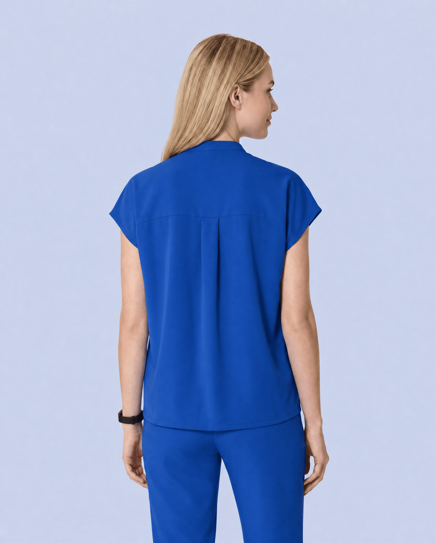 Women's Mandarin Dolman Top Royal Blue - Scrubloop