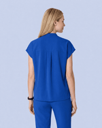 Women's Mandarin Dolman Top Royal Blue - Scrubloop